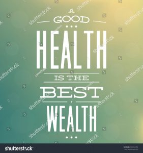 stock vector a good health is the best wealth quote typographic background design 150652754 1