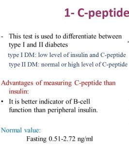 C Peptide Level Chart