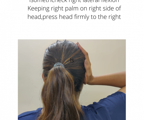 Isometric Exercise for neck OA-right lateral flexion