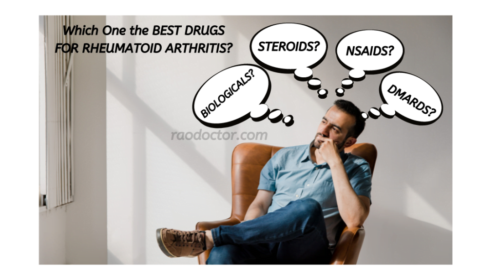 Picture asking which one is the best drug for Rheumatoid arthritis