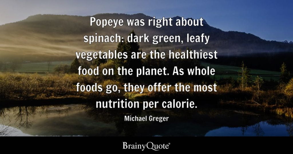 Quote on eating vegetables