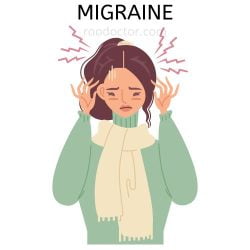 Picture showing person suffering from migraine headache