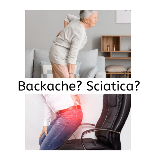 Picture of a backache and sciatica