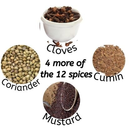 4 more of the 12 spices