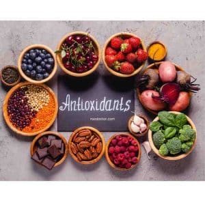 Food items showing containing the 10 natural antioxidants