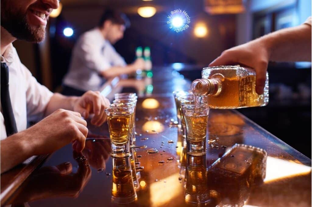 People enjoying alcohol in a bar