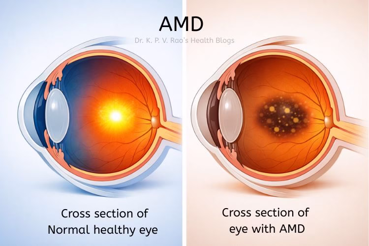 Image of normal and a amd affected eye